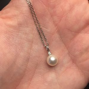 Women’s freshwater cultured pearl, 14k white gold